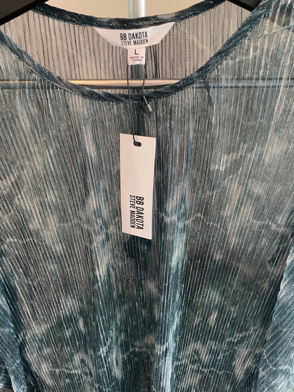 BB Dakota by Steve Madden Teal Long Sleeve Top with Puffed Sleeve - Picture 2 of 7